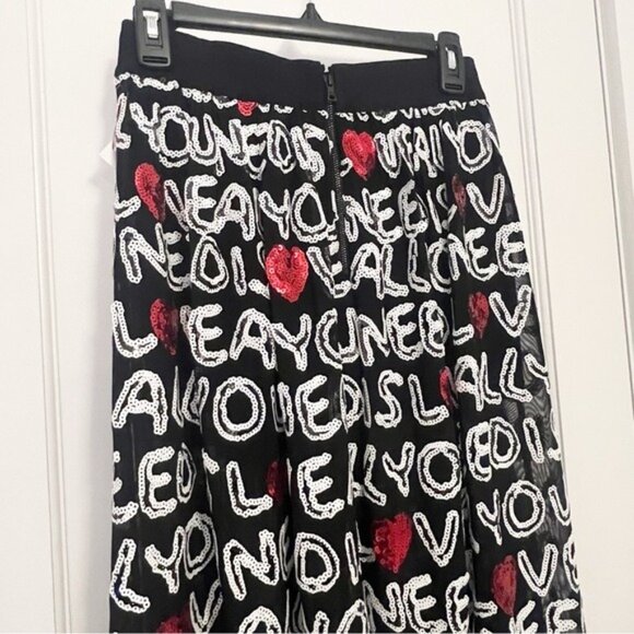 Alice + Olivia Stylish Black and Red Women's Skirt - size 2 - Picture 6 of 8